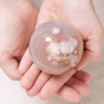 Sakura Cherry Blossom Agate Sphere with Tripod