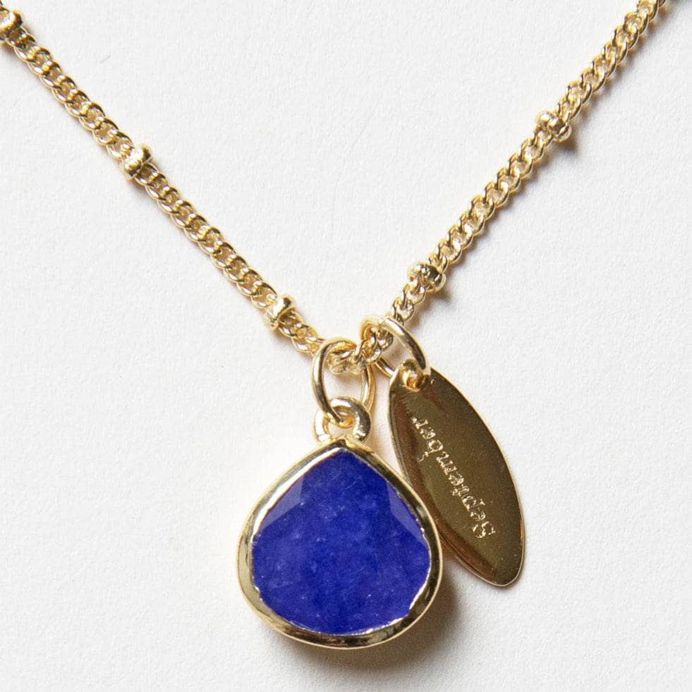 September Blue Sapphire Birthstone Necklace September Blue Sapphire Birthstone Necklace