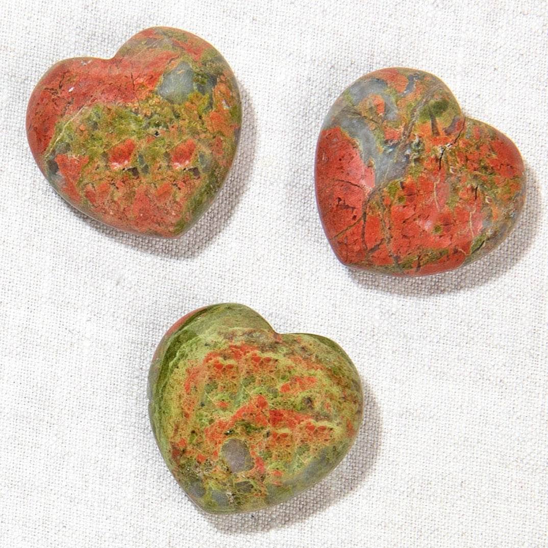 Unakite Mini Heart Set Unakite Mini Heart Set