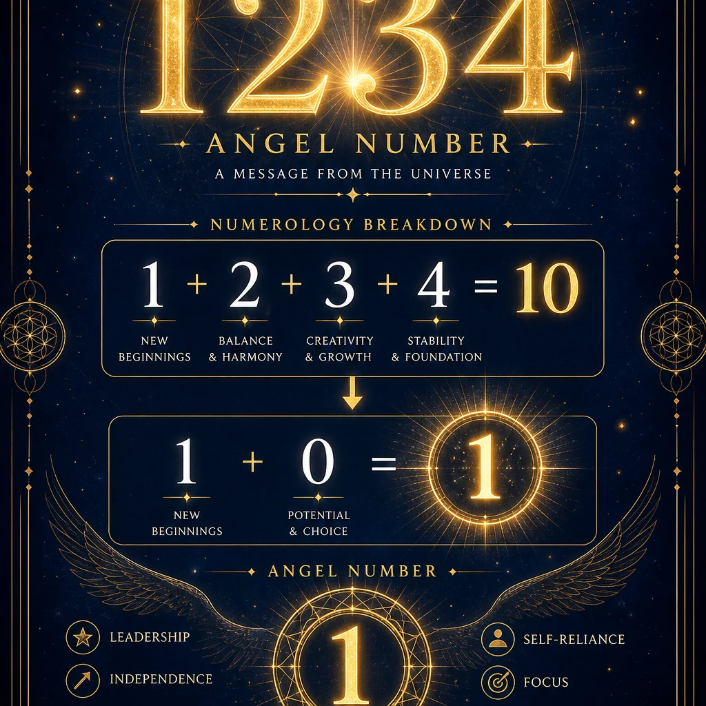 1234 angel number meaning numerology