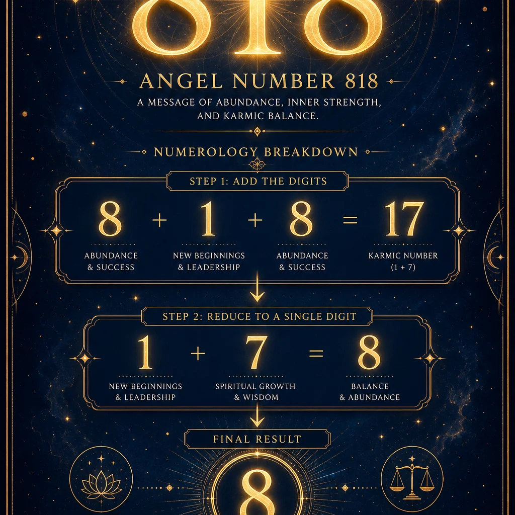 818 angel number meaning numerology