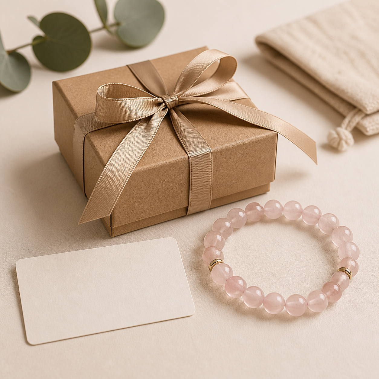 Crystal bracelet package with simple care card