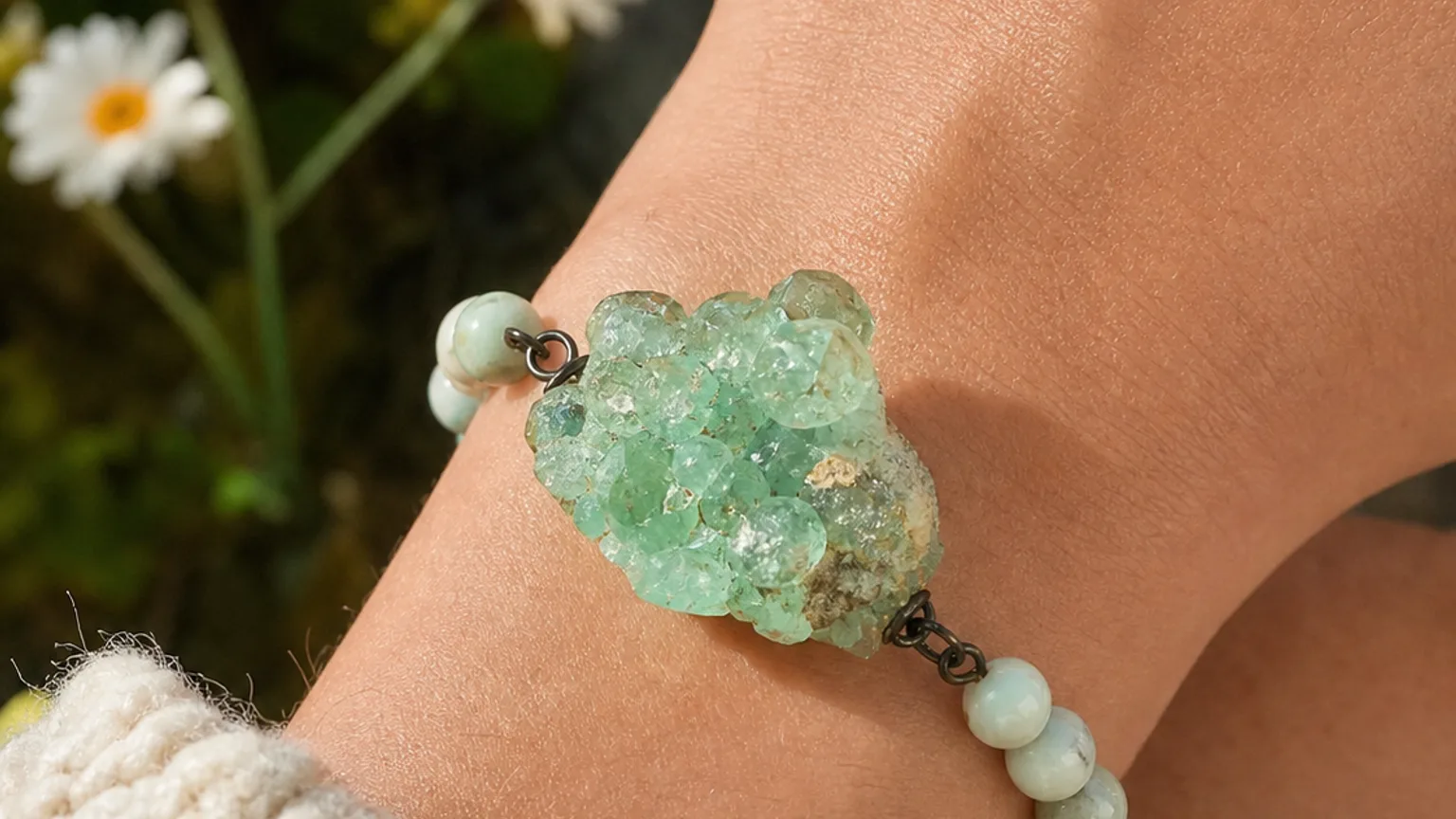 Adamite crystal cluster benefits for joy and creativity