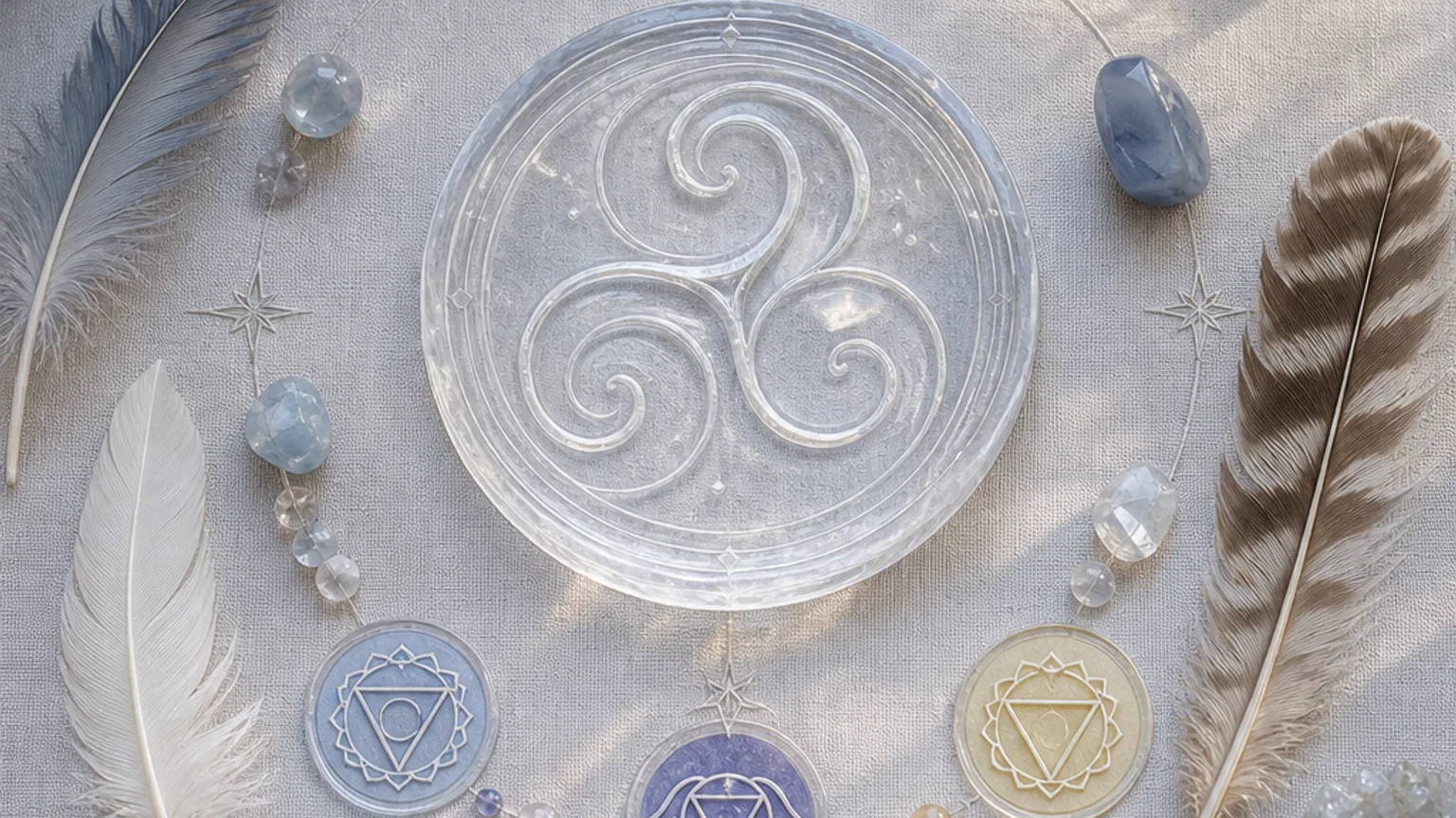An Air element concept diagram with the air symbol at center, surrounded by its core qualities, zodiac signs, chakras and colors in a clean minimalist layout