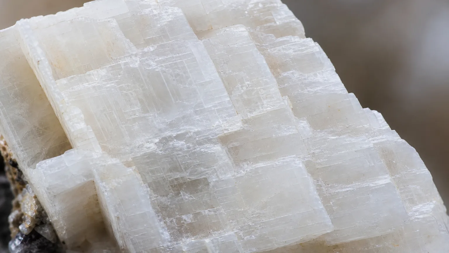 Albite Meaning: Healing Properties & Uses 2 Albite feldspar white crystalline cleavage close-up