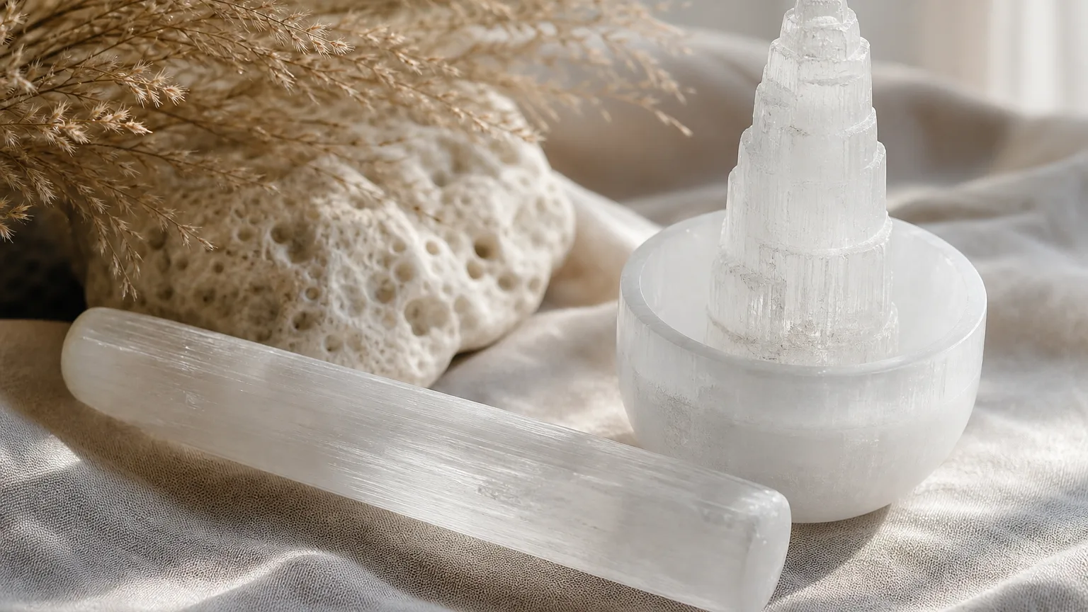 selenite crystal for anxiety and mental clarity