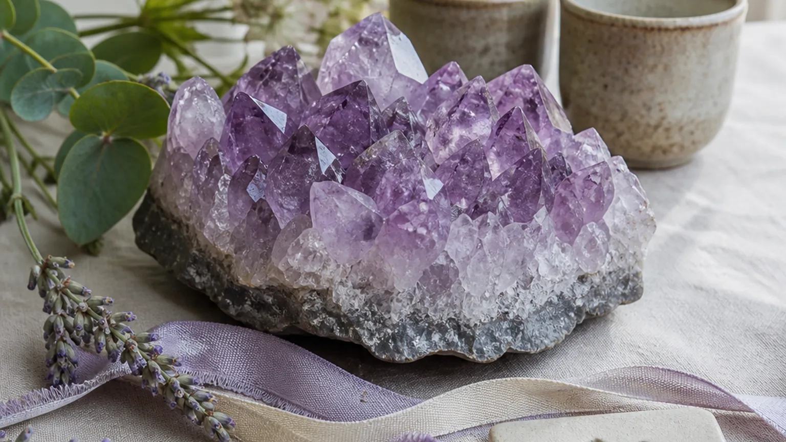Aquarius 2026 yearly horoscope with Amethyst as crystal of the year, zodiac symbol ♒, representing partnerships, collaboration, and community