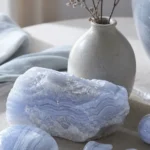 Aquarius April 2026 monthly horoscope with Blue Lace Agate as crystal of the month, zodiac symbol ♒