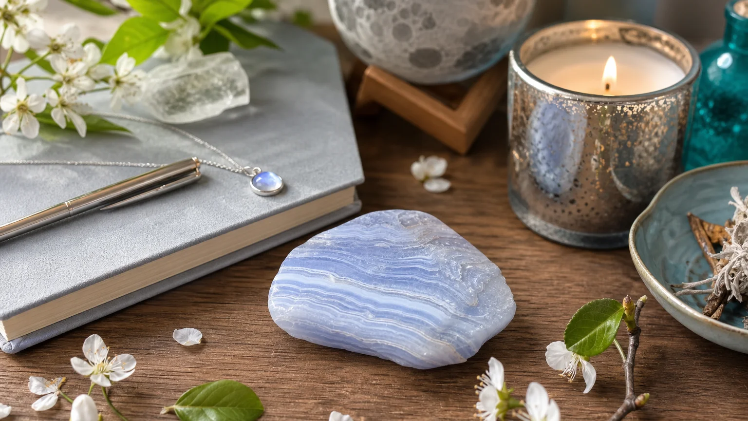 Aquarius April 2026 Horoscope: Key Dates, Love, Career & Crystal of the Month 2 Monthly crystal ritual for Aquarius April 2026 using Blue Lace Agate