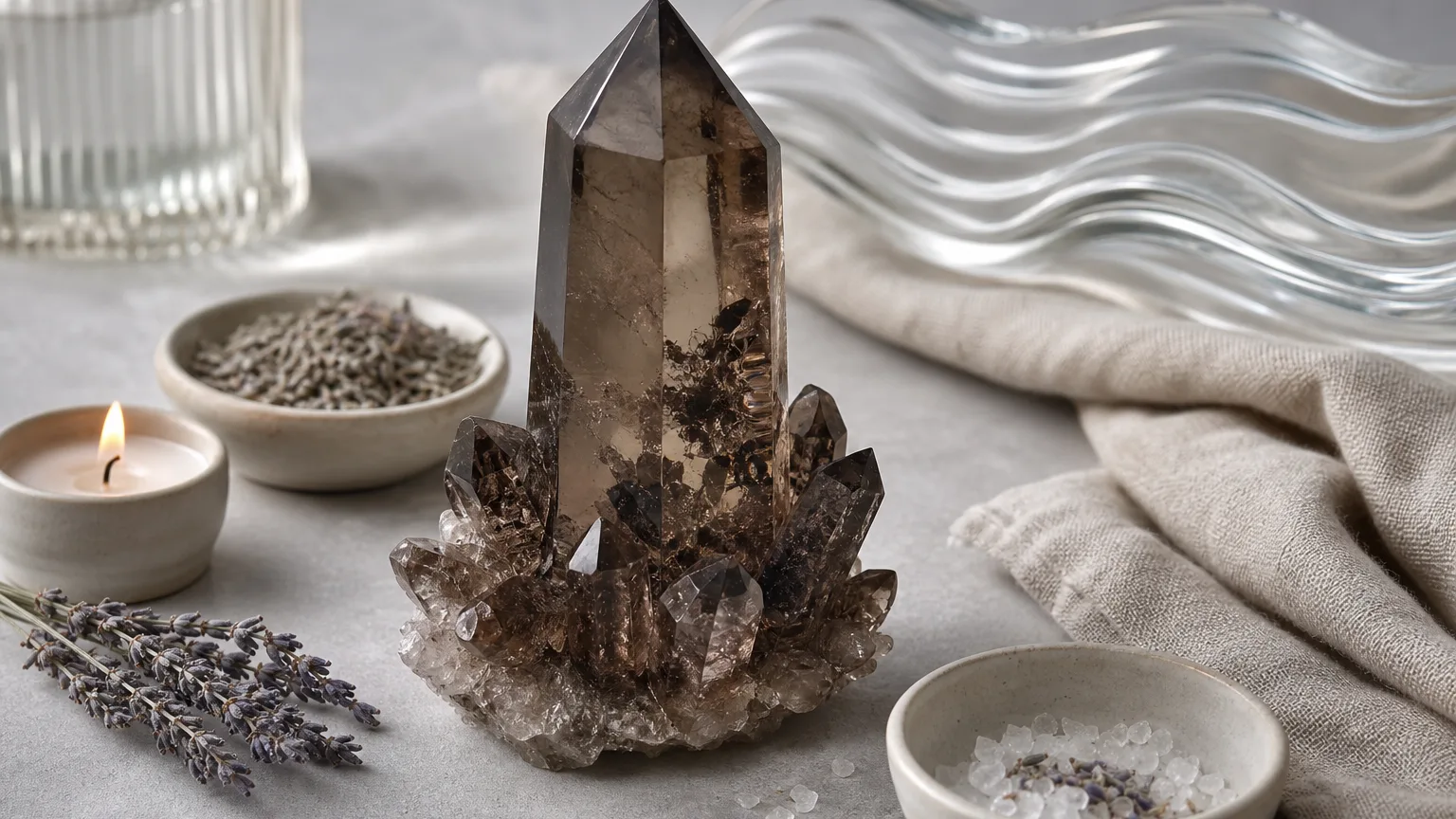 Monthly crystal ritual for Aquarius February 2026 using Smoky Quartz