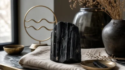 Aquarius January 2026 monthly horoscope with Black Tourmaline as crystal of the month, zodiac symbol ♒
