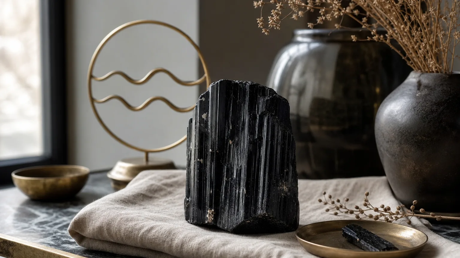 Aquarius January 2026 monthly horoscope with Black Tourmaline as crystal of the month, zodiac symbol ♒