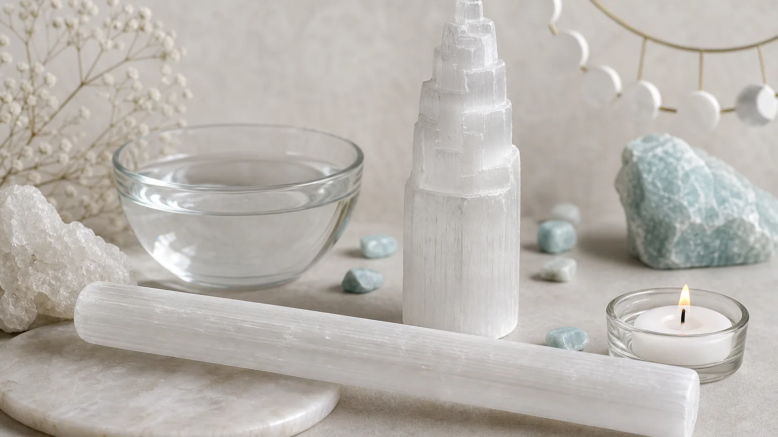 Monthly crystal ritual for Aquarius March 2026 using Selenite