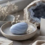Aquarius October 2026 monthly horoscope with Blue Lace Agate as crystal of the month, zodiac symbol ♒