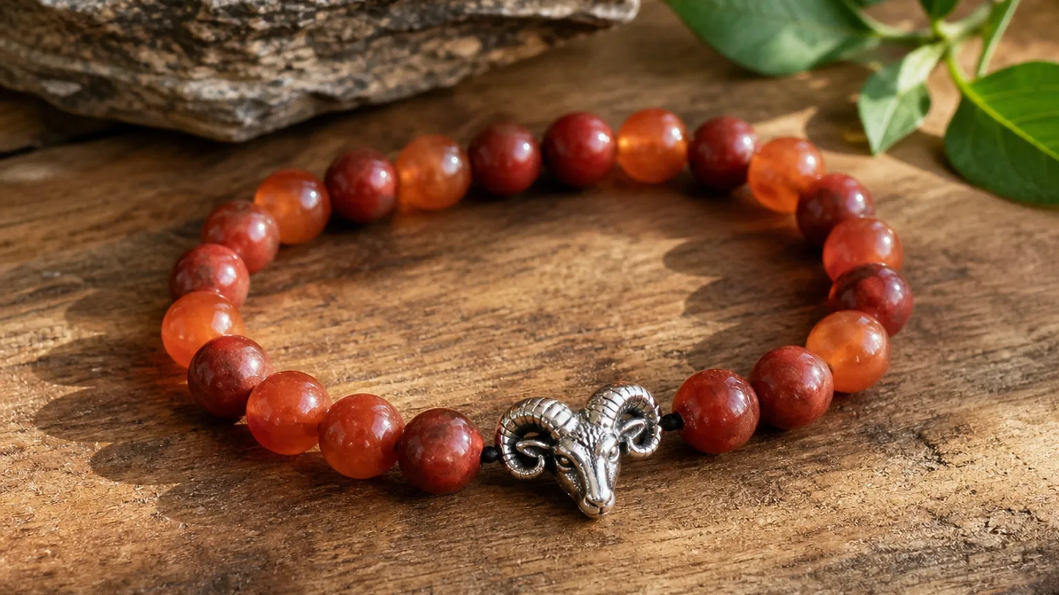 Best Crystals for Aries: Complete Guide to Aries Birthstones & Stones 2 How to use Aries crystals: wearing a Carnelian and Red Jasper bracelet