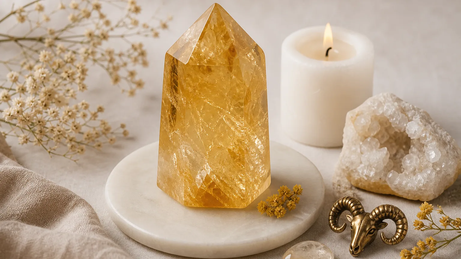 Monthly crystal ritual for Aries May 2026 using Citrine