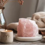 Aries October 2026 monthly horoscope with Rose Quartz as crystal of the month, zodiac symbol ♈