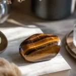 Aries September 2026 monthly horoscope with Tiger's Eye as crystal of the month, zodiac symbol ♈