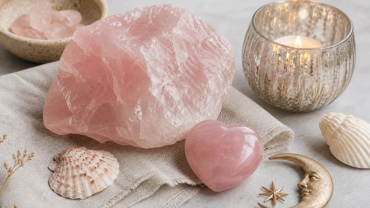 Year-long crystal ritual for Cancer 2026 using Rose Quartz