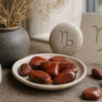 Capricorn September 2026 monthly horoscope with Red Jasper as crystal of the month, zodiac symbol ♑
