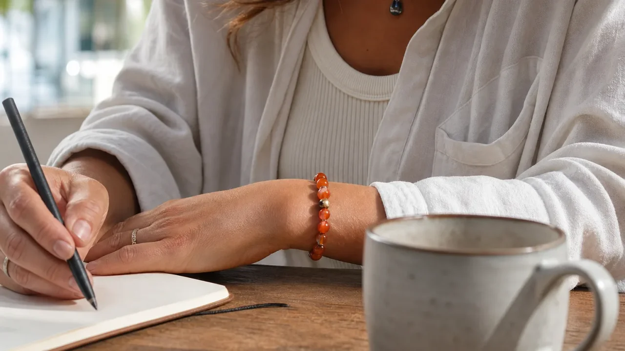 How to wear Carnelian and Pyrite together