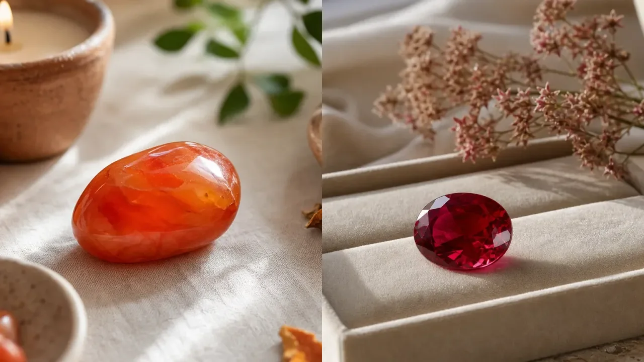 Carnelian and Ruby combination for crystal pairing