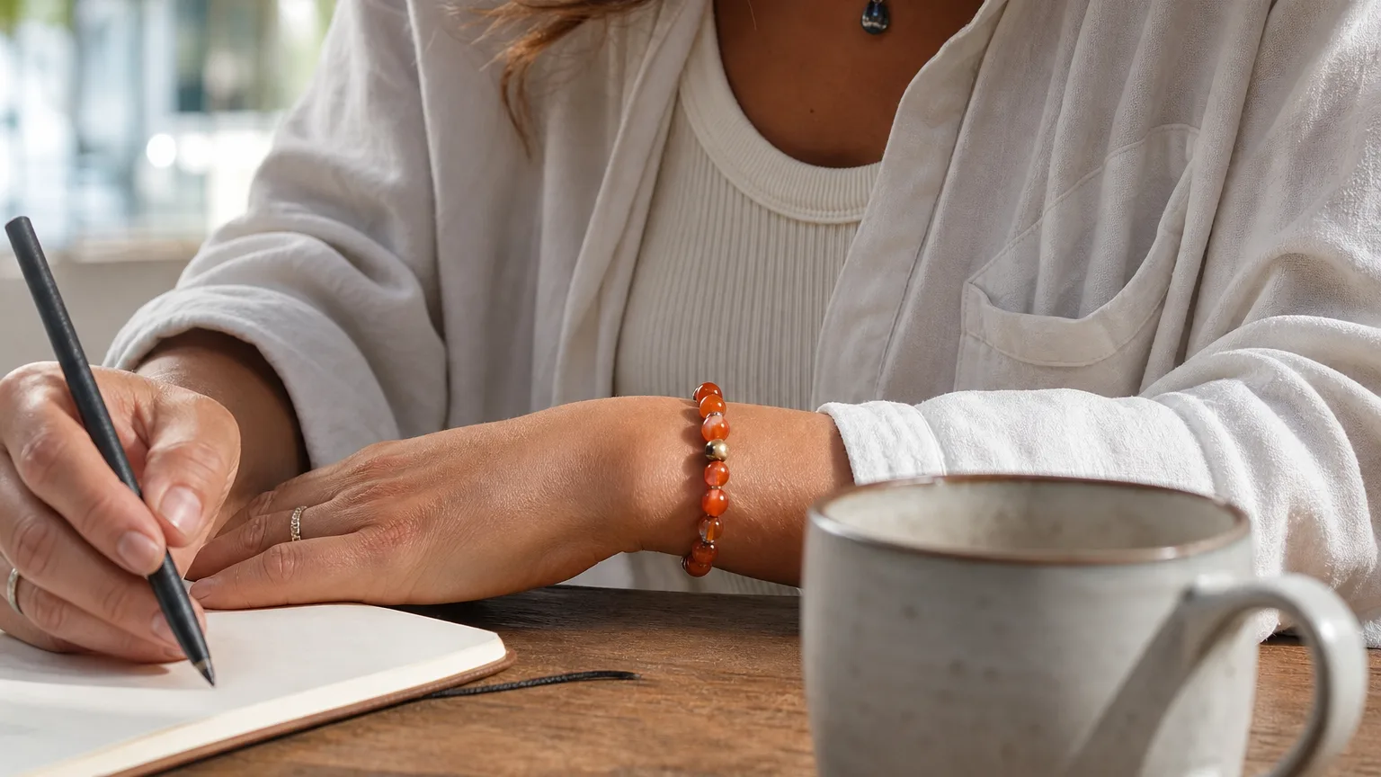 Carnelian used for daily motivation and creative practice