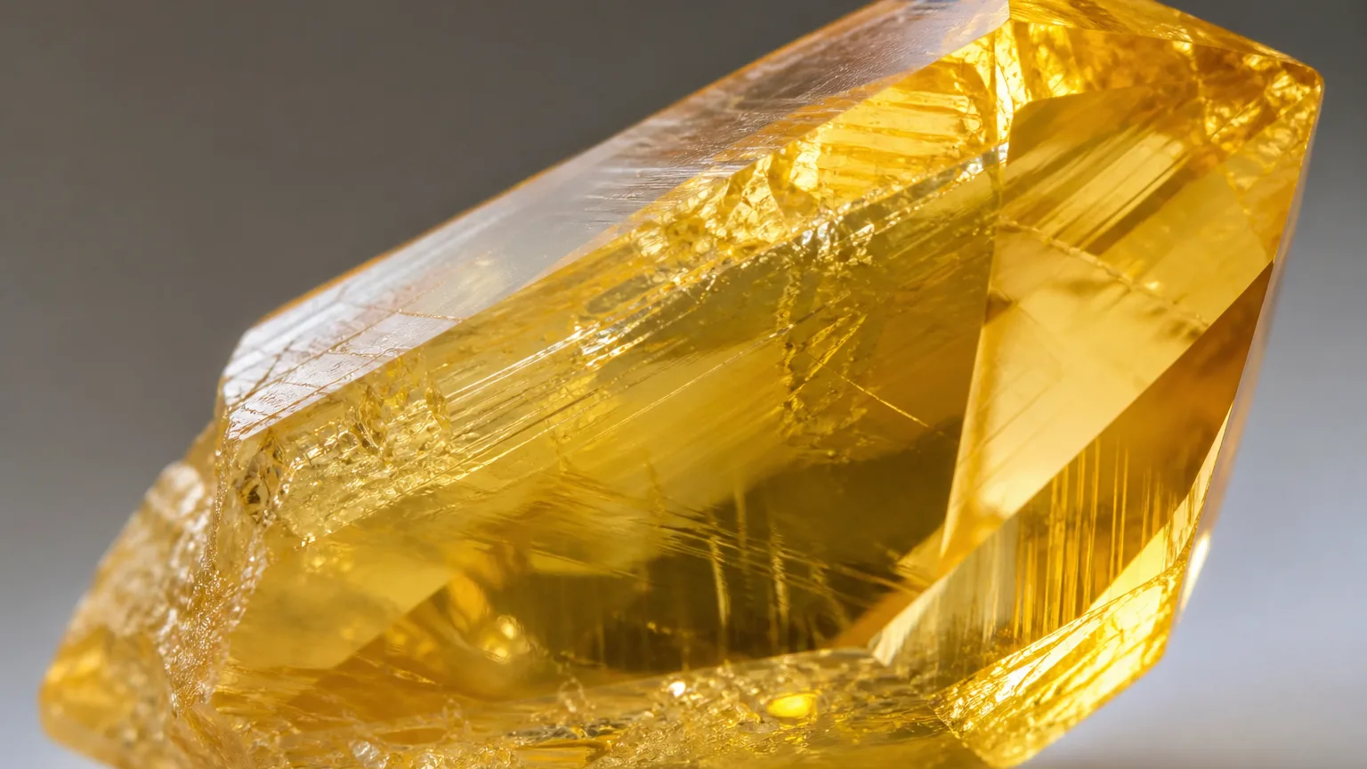 Yellow citrine color and texture close-up for crystal properties