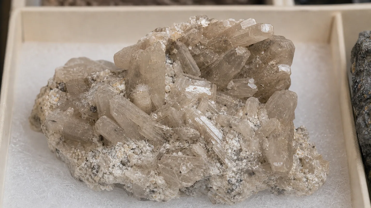 Clinoptilolite Meaning: Healing Properties & Uses 3 Clinoptilolite specimen kept in a collection as a study in quiet order