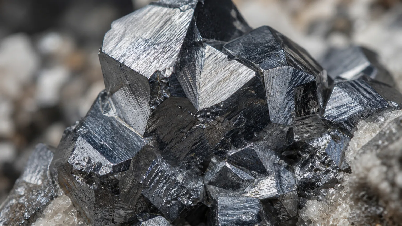 Cobaltite Meaning: Healing Properties & Uses 2 Cobaltite silver-white metallic sulfarsenide crystals close-up