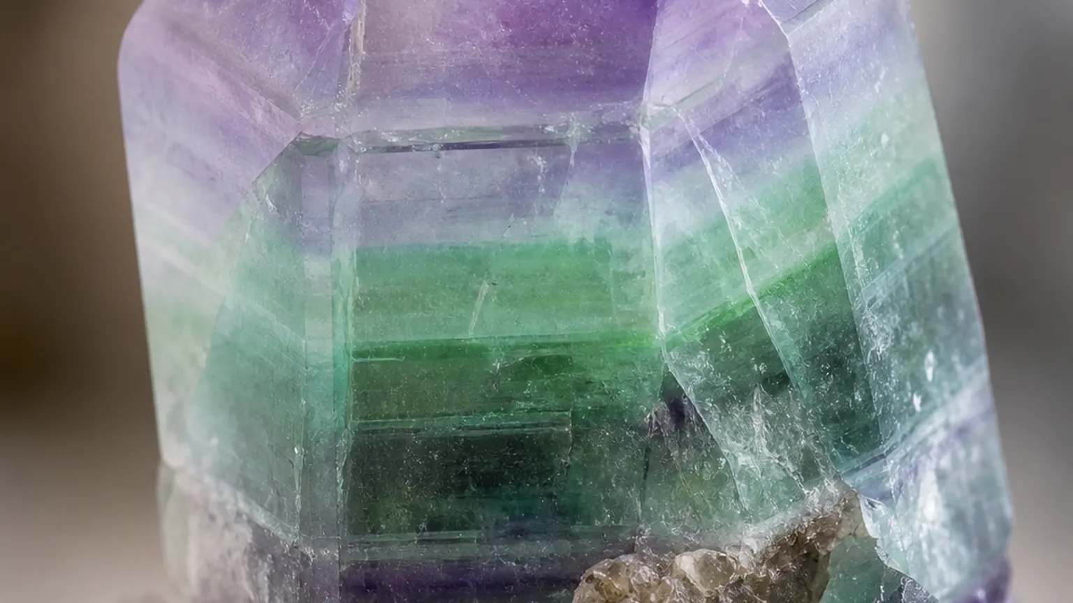 Fluorite meaning guide with purple green banded crystal