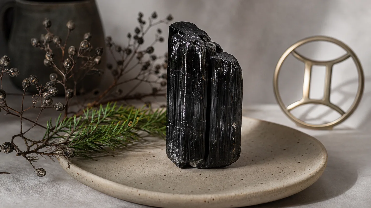 Gemini January 2026 monthly horoscope with Black Tourmaline as crystal of the month, zodiac symbol ♊