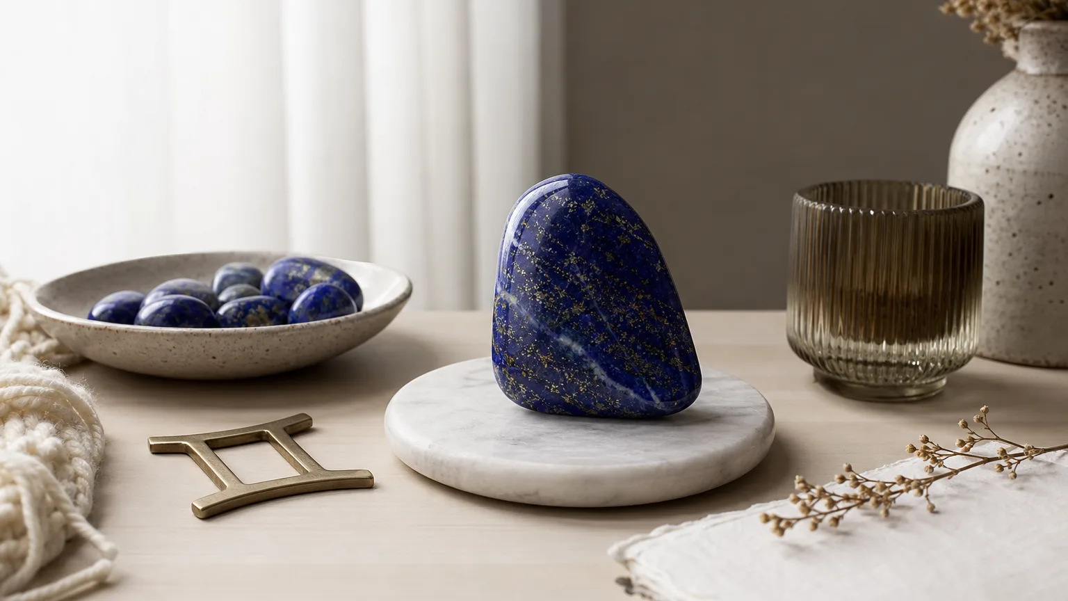 Gemini November 2026 monthly horoscope with Lapis Lazuli as crystal of the month, zodiac symbol ♊