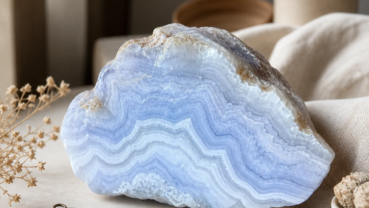 Gemini October 2026 monthly horoscope with Blue Lace Agate as crystal of the month, zodiac symbol ♊