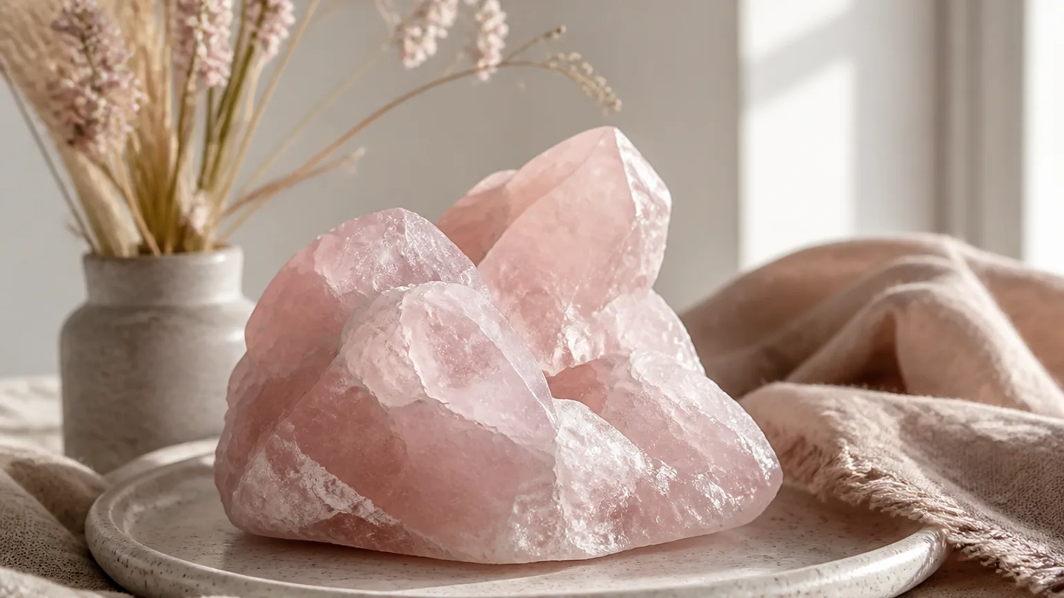 7 Best Crystals for Happiness: A Complete Guide 3 rose quartz crystal for happiness and a warm mood
