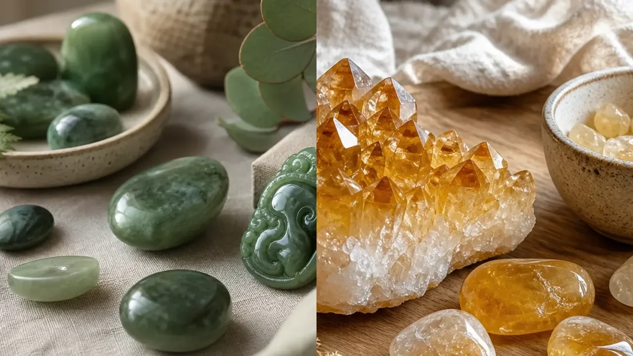 Jade and Citrine combination for crystal pairing