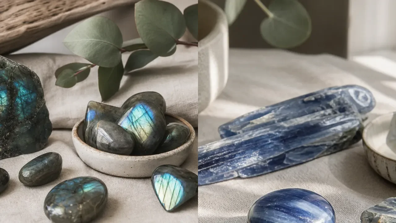 Labradorite and Kyanite combination for crystal pairing