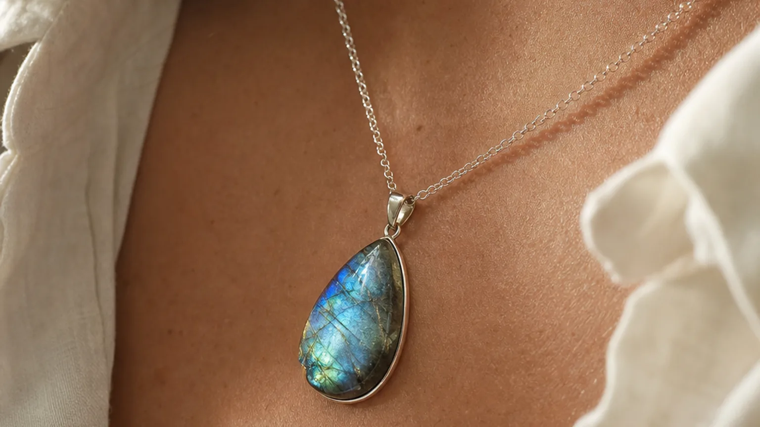 Labradorite Meaning: Healing Properties & Uses 3 Labradorite pendant benefits for transformation and intuition