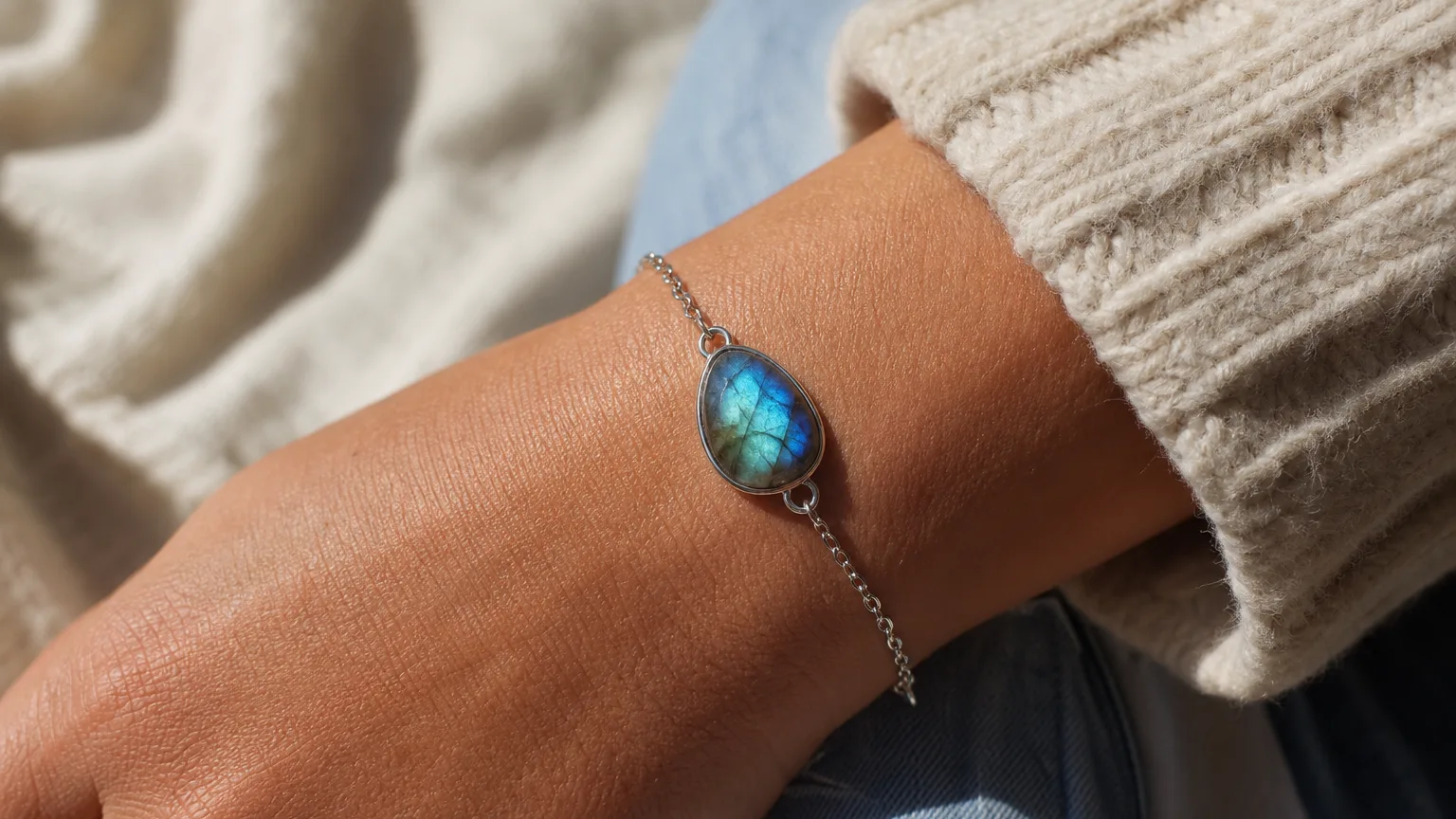 Labradorite Meaning: Healing Properties & Uses 4 Labradorite used for transformation and intuition practice