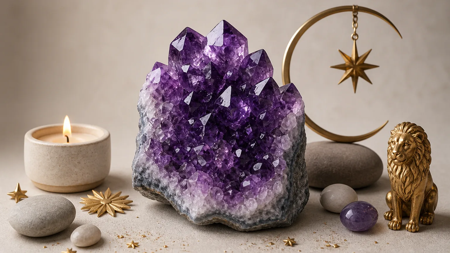 Monthly crystal ritual for Leo March 2026 using Amethyst
