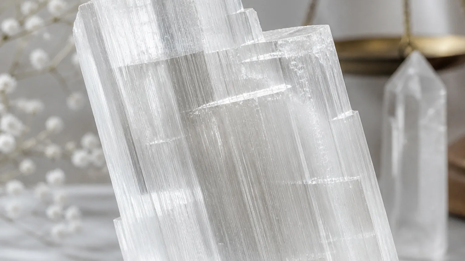 Selenite crystal of the month for Libra March 2026 horoscope