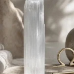 Libra March 2026 monthly horoscope with Selenite as crystal of the month, zodiac symbol ♎