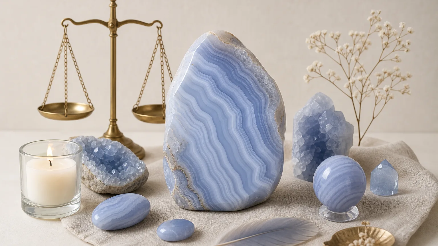 Libra October 2026 Horoscope and Crystal of the Month 2 Monthly crystal ritual for Libra October 2026 using Blue Lace Agate