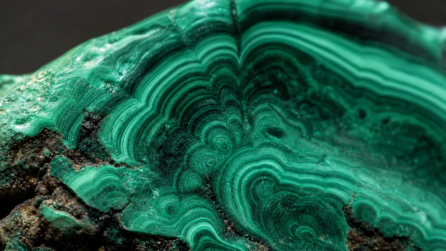 Malachite meaning guide with green banded copper carbonate