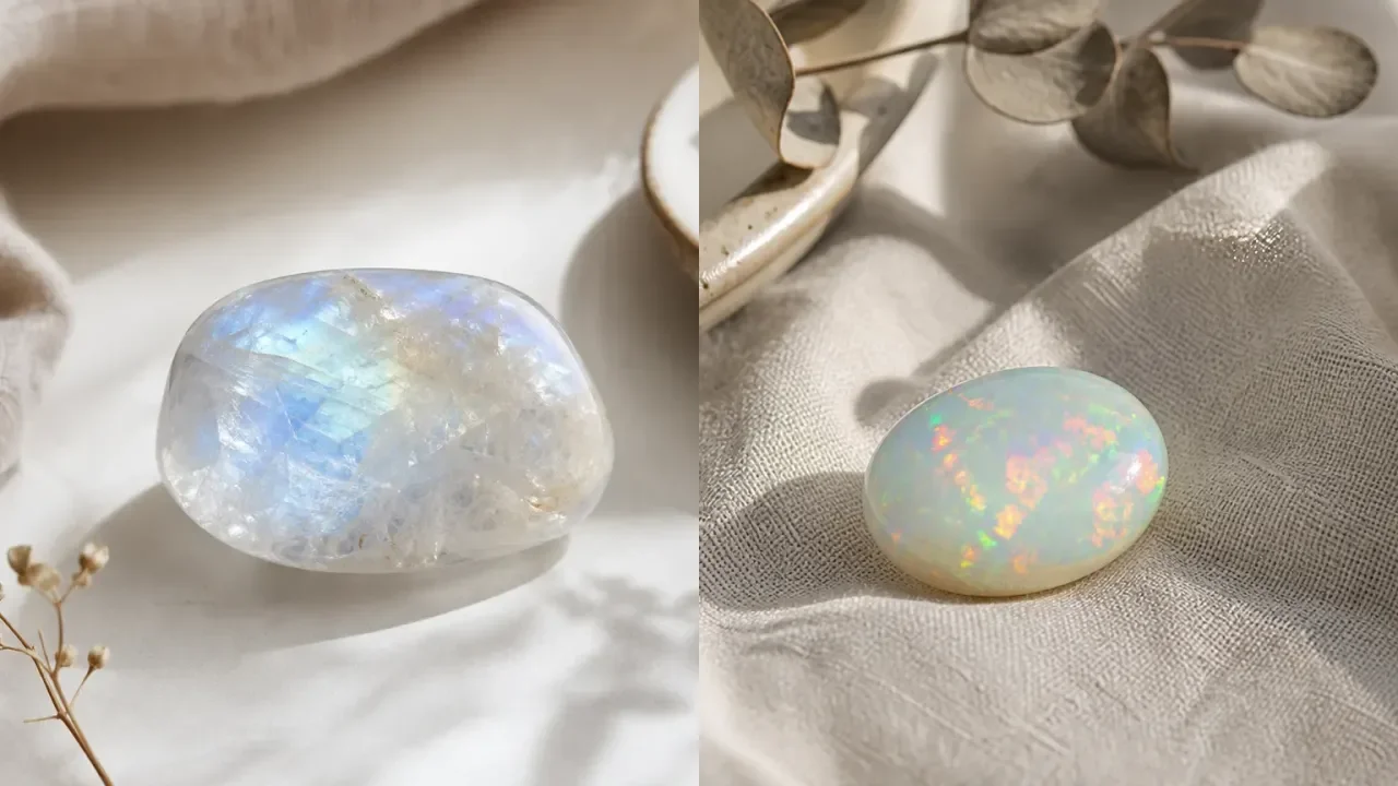 Moonstone and Opal combination for crystal pairing