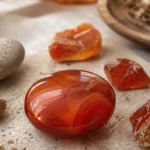 carnelian and crystals for motivation and getting started