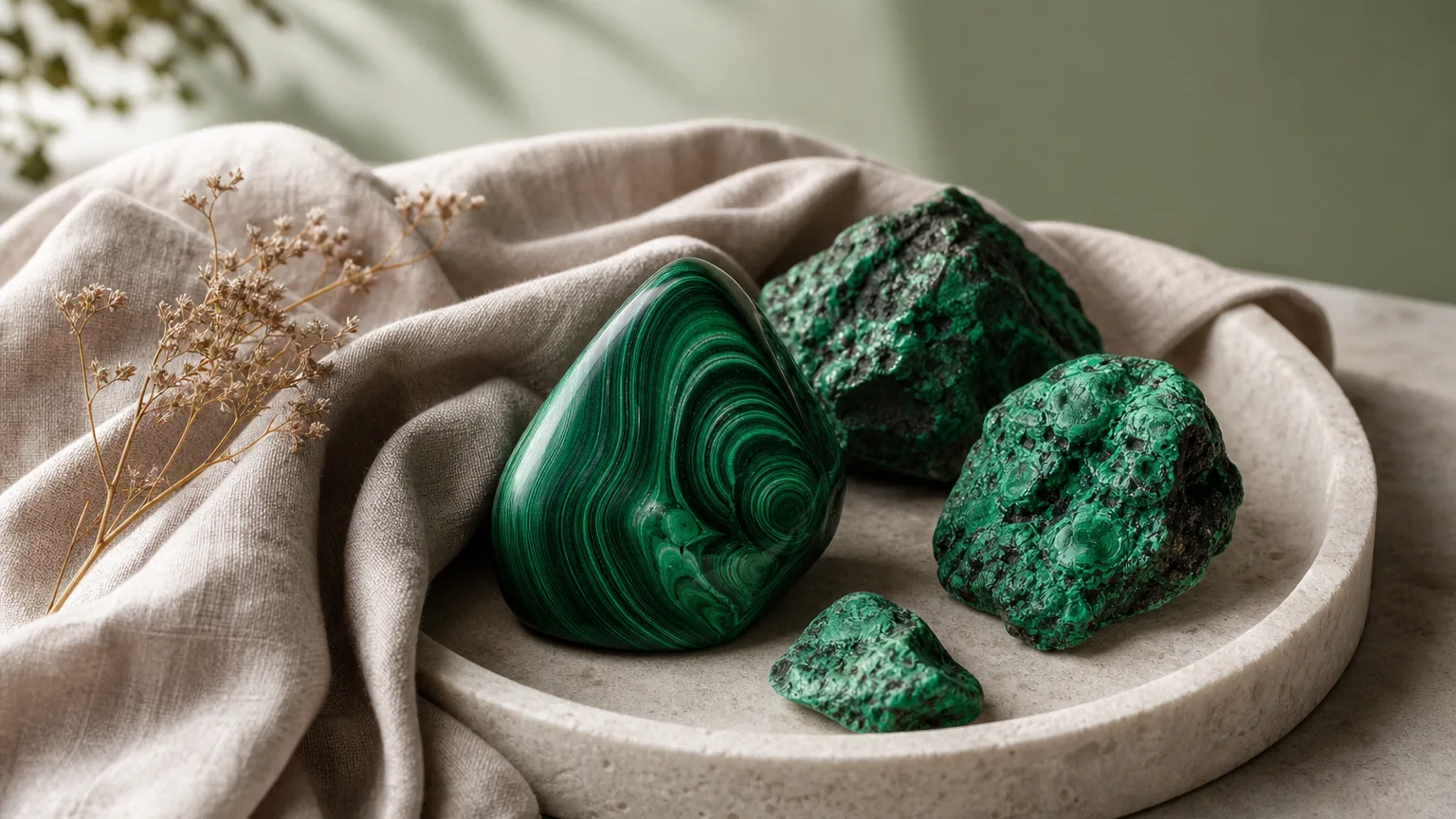 malachite crystal for new beginnings and growth