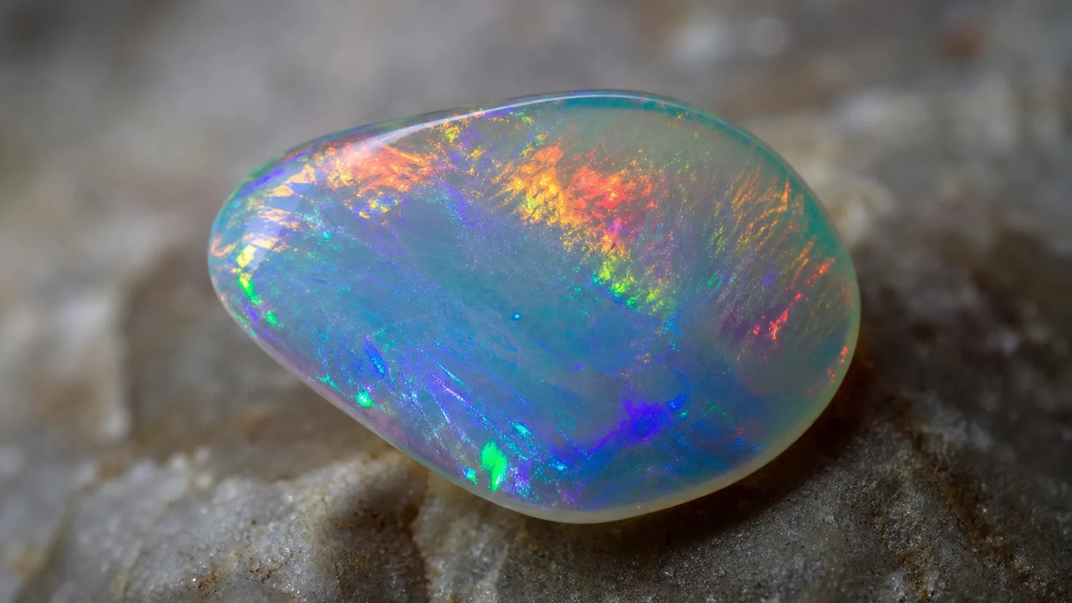 Opal meaning guide with play-of-color gemstone