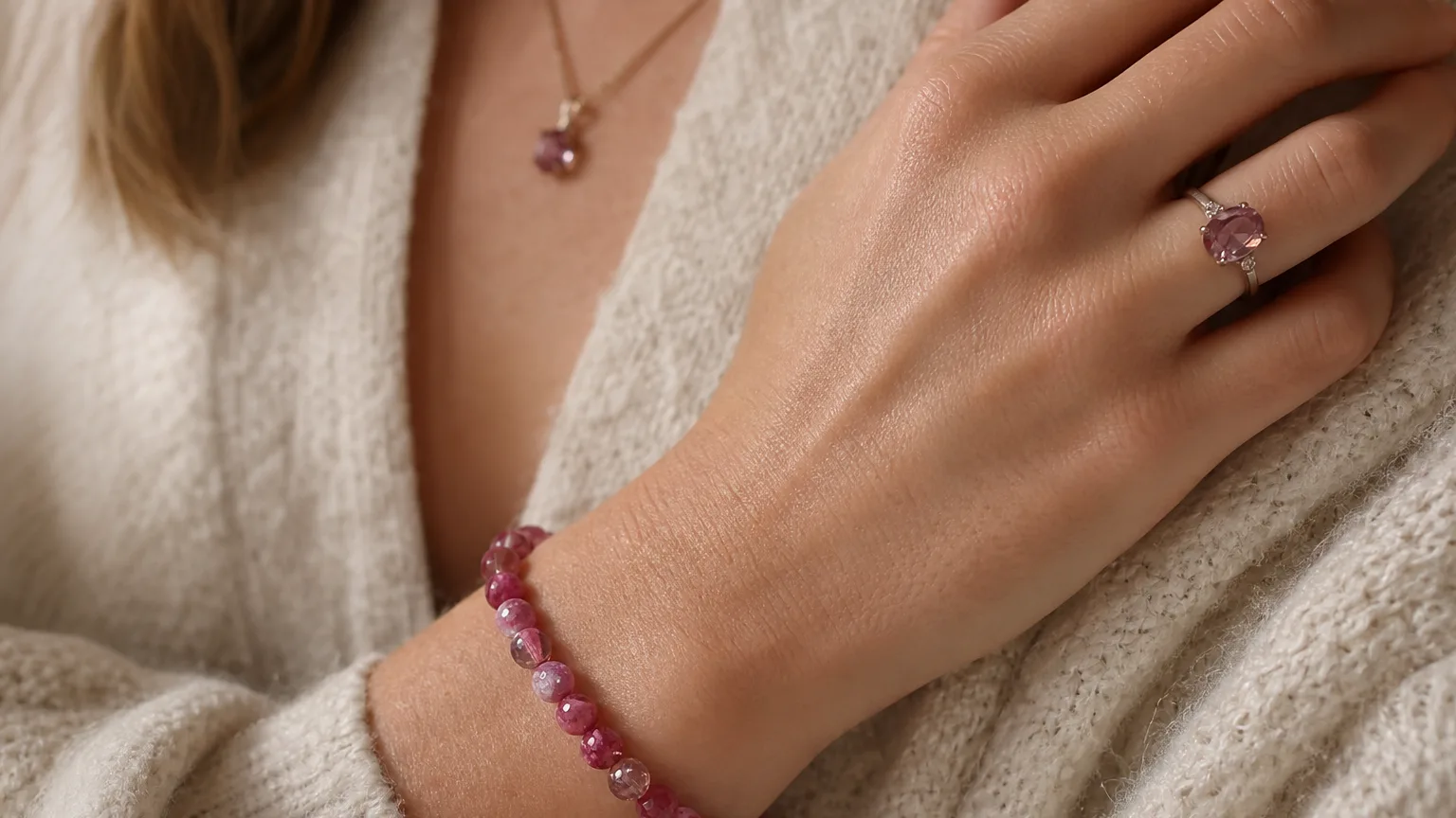 Pink tourmaline used for compassion and self-care practice