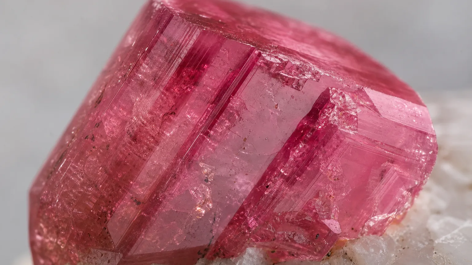 Pink tourmaline manganese color crystal close-up
